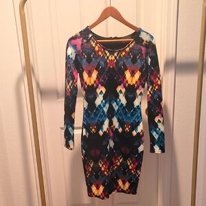 CCO ALL NEED TO GO!  Romeo & Juliet Multicolor Geometric Print Dress